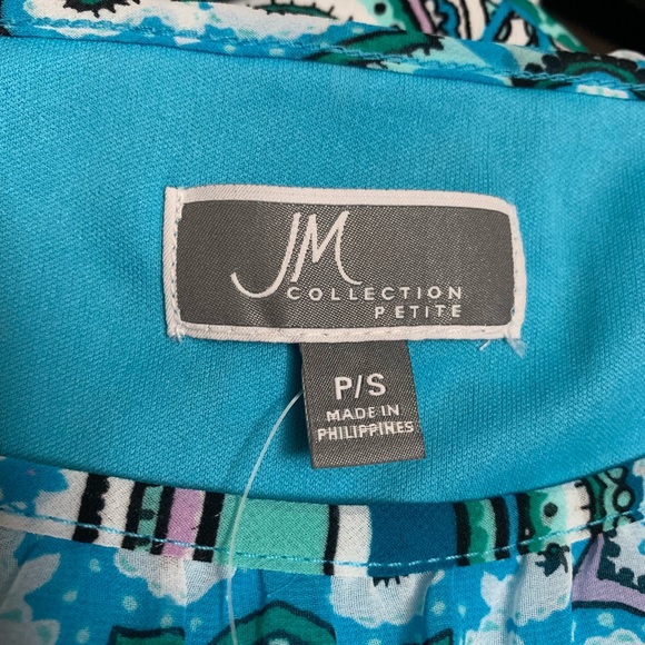 🔥MAISON JULES🔥FLUTTER SLEEVE BLOUSE PAISLEY PRINT TOP PETITE SMALL NWT - Picture 4 of 4